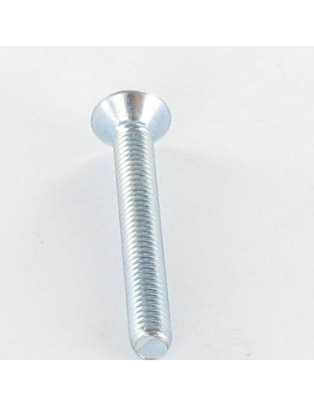 Parafuso de metais cabeça fresada hexagonal oca FHC M6X60 rosca total classe 10.9 chave de 4 Aço zinco branco