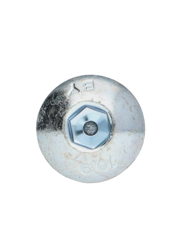 Parafuso de metais Parafuso de Cabeça Oca Sextavada M10X55 roscado sobre 15 classe 10.9 chave de 6 Aço zinco branco