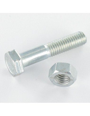 Parafuso (vendido com porca) cabeça hexagonal M8X50 Classe 8.8 Aço zinco branco