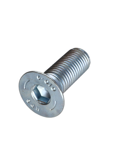 Parafuso de metais cabeça fresada hexagonal oca FHC chave de 12 M20X55 rosca total classe 10.9 Aço zinco branco