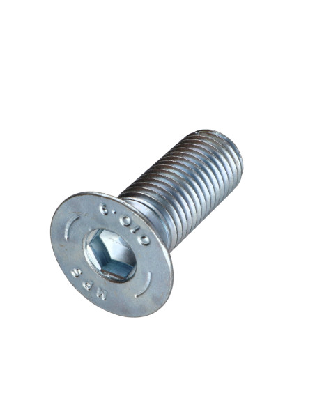 Parafuso de metais cabeça fresada hexagonal oca FHC chave de 12 M20X55 rosca total classe 10.9 Aço zinco branco