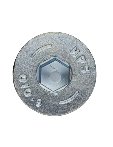 Parafuso de metais cabeça fresada hexagonal oca FHC chave de 12 M20X55 rosca total classe 10.9 Aço zinco branco
