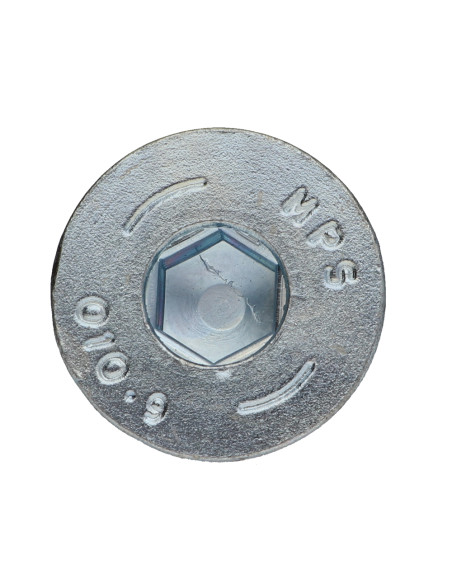 Parafuso de metais cabeça fresada hexagonal oca FHC chave de 12 M20X55 rosca total classe 10.9 Aço zinco branco