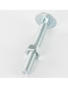 Parafuso (vendido com porca) Parafuso cabeça redonda gola quadrada M12X160 rosca total Aço zinco branco 2