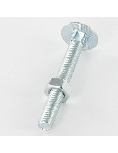 Parafuso (vendido com porca) Parafuso cabeça redonda gola quadrada M12X160 rosca total Aço zinco branco