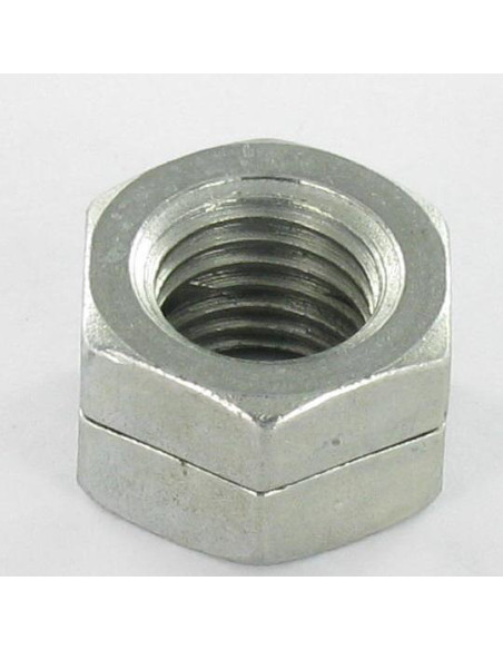 Porca autoblocante sulcada M6 H100 classe 8 Aço zinco branco