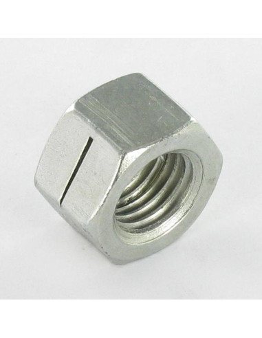 Porca autoblocante sulcada M6 H100 classe 8 Aço zinco branco