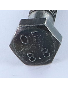 Corpo de parafuso cabeça hexagonal M8X35 Classe 8.8 Aço zinco preto 2