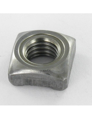 Porca Quadrada de soldar gola M10 17X17X8 Aço bruto