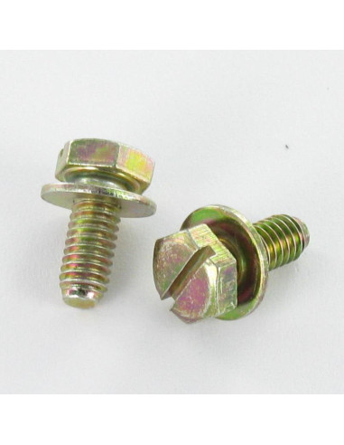 Parafuso de metais cabeça hexagonal ranhurada M4X10 com Rondela 4X10X0,8 Dicromato