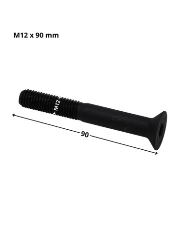 Parafuso de metais cabeça fresada hexagonal oca FHC chave de 8 M12X90 rosca parcial classe 10.9 Aço bruto