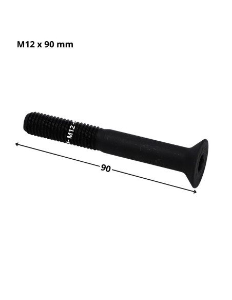Parafuso de metais cabeça fresada hexagonal oca FHC chave de 8 M12X90 rosca parcial classe 10.9 Aço bruto