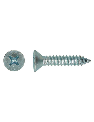 Parafuso de chapa cabeça fresada Phillips 2 4,8X70 Aço zinco branco