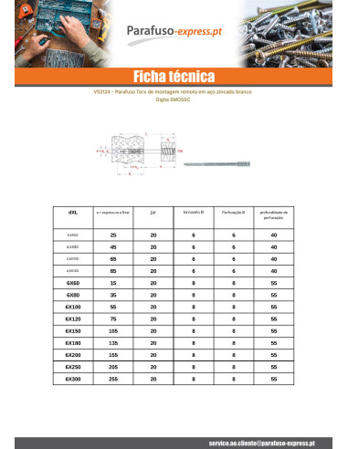 Parafuso de ajuste para janela de madeira TORX T25 4,5 x 100 Aço zinco branco