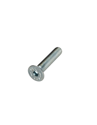Parafuso de metais cabeça fresada hexagonal oca FHC chave de 4 M6X50 rosca total classe 10.9 Aço zinco branco