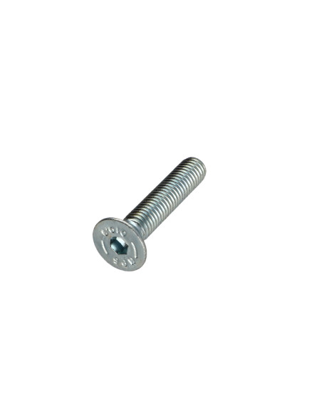 Parafuso de metais cabeça fresada hexagonal oca FHC chave de 4 M6X50 rosca total classe 10.9 Aço zinco branco