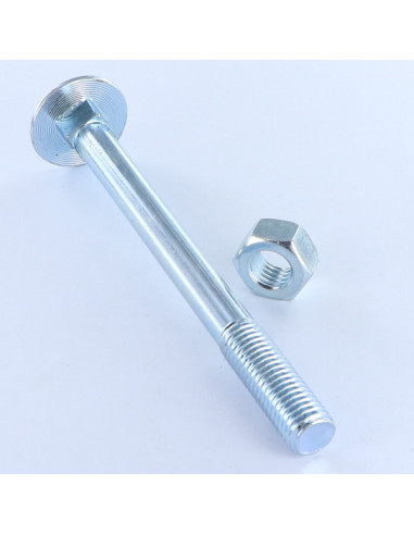Parafuso (vendido com porca) Parafuso cabeça redonda gola quadrada M6X60 rosca parcial Aço zinco branco