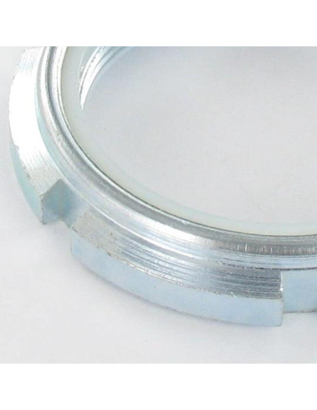 Porca autoblocante con ENTALHES Aço zinco branco M35 passo de rosca de 150