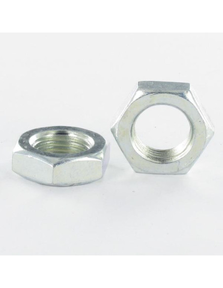 Porca hexagonal baixa hm/contraporca M22 passo de rosca fino passo de rosca de 150 Aço zinco branco