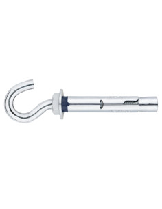 Bucha Fixações + Gancho broca 8 M6X45 Aço zinco branco