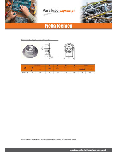 Porca Twolok cs (com arruela de contacto estriada) M6 Rondela M6X14,2X6,9 Aço zinco branco