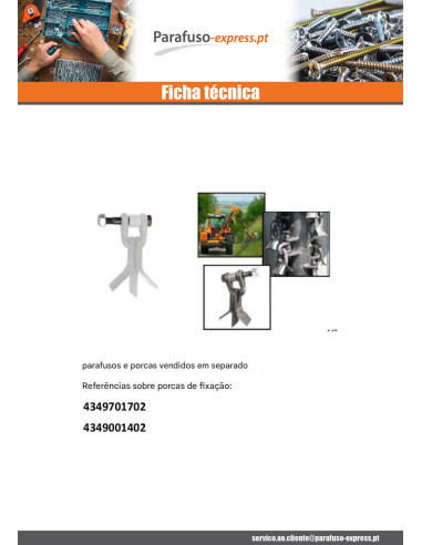 Parafuso ROTOR Leme 9/19X3"1/2 classe 10.9 Aço bruto