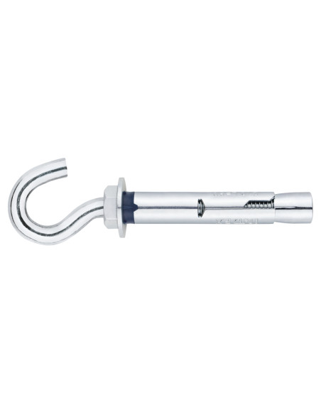 Bucha Fixações + Gancho broca 9 M6X45 Aço zinco branco