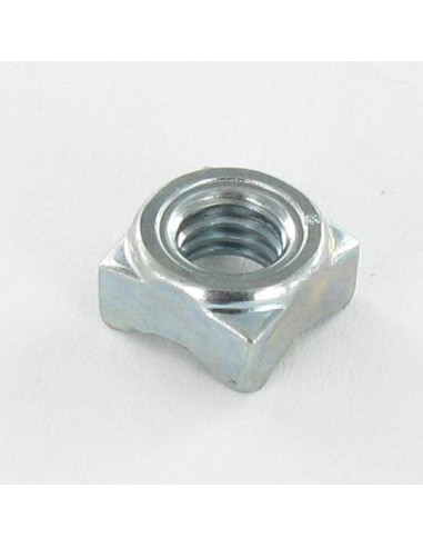 Porca Quadrada de soldar M6 10X10X5 Aço zinco branco