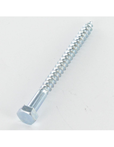 Parafusos Tirefond 16X60 Aço zinco branco - Parafuso Express