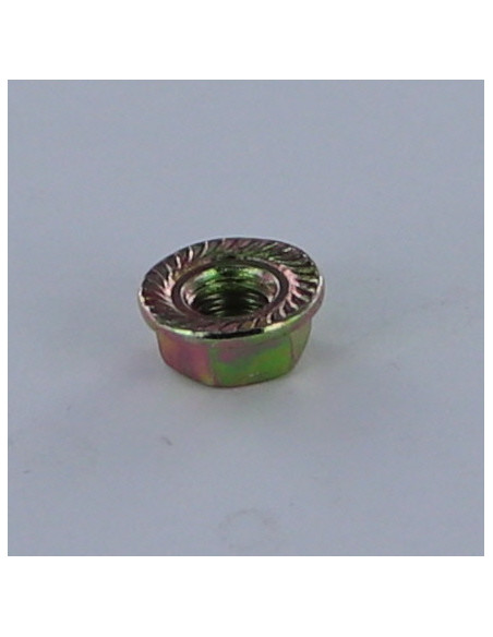 Porca flange dentado M6 Dicromato - Parafuso Express