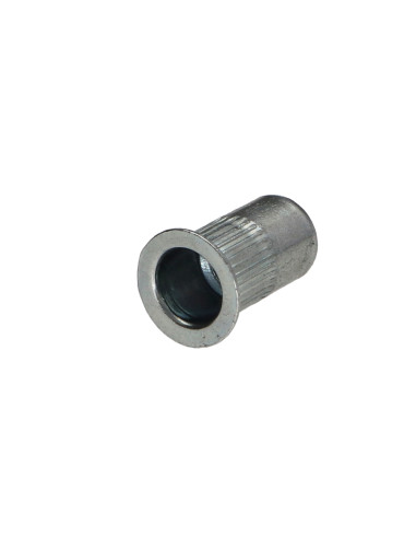 Porca rebite dentado cabeça fresada M8X19 ACFC 45 Aço zinco branco