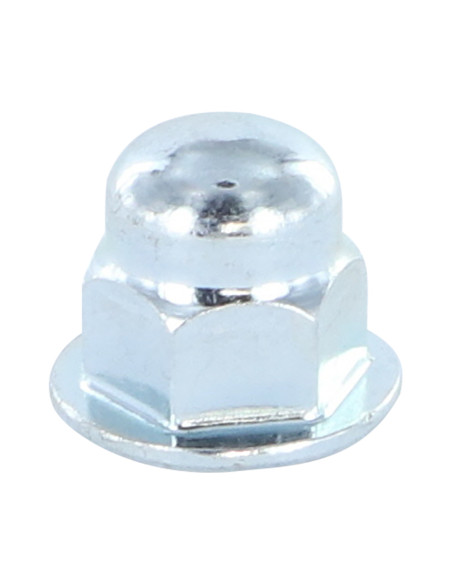 Porca cega flange lisa M8 Aço zinco branco - Parafuso Express