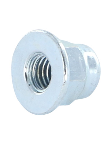 Porca cega flange lisa M8 Aço zinco branco - Parafuso Express