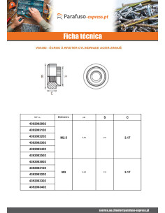Porca tipo Kalei cilíndrica M4 espessura de chapa 2,5 mm Aço zinco branco 2