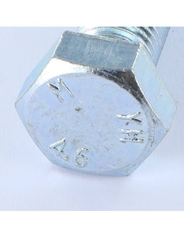 Corpo de parafuso cabeça hexagonal M16X40 4.6 Aço zinco branco