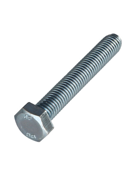 Parafuso de metais cabeça hexagonal M7X70 Classe 8.8 passo de rosca de 100 Aço zinco branco