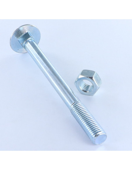 Parafuso (vendido com porca) Parafuso cabeça redonda gola quadrada M10X200 rosca parcial Aço zinco branco