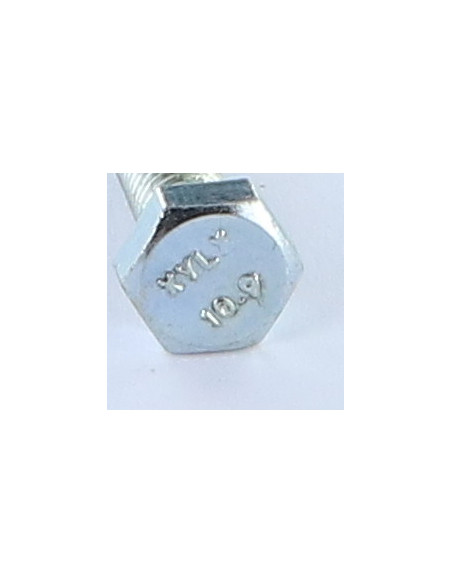Corpo de parafuso cabeça hexagonal M6X45 roscado sobre 13 classe 10.9 Aço zinco branco