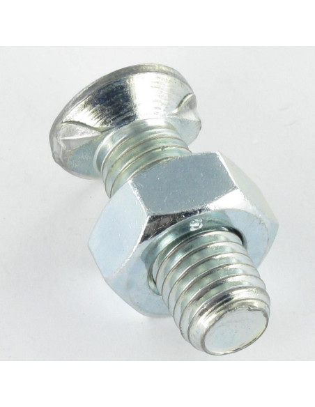 Parafuso arado cabeça fresada M10X40 2 esporas Classe 8.8 Aço zinco branco