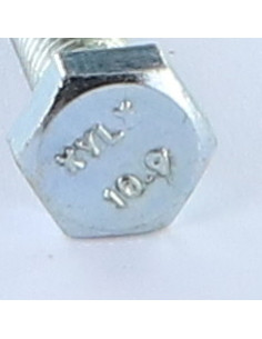 Corpo de parafuso cabeça hexagonal M6X50 classe 10.9 Aço zinco branco 2