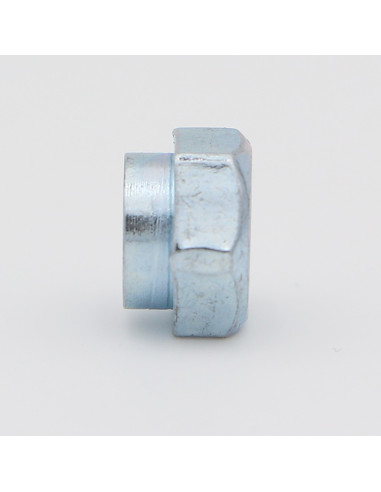 Porca tipo Kalei hexagonal Aço zinco branco M6 espessura de chapa 2MM