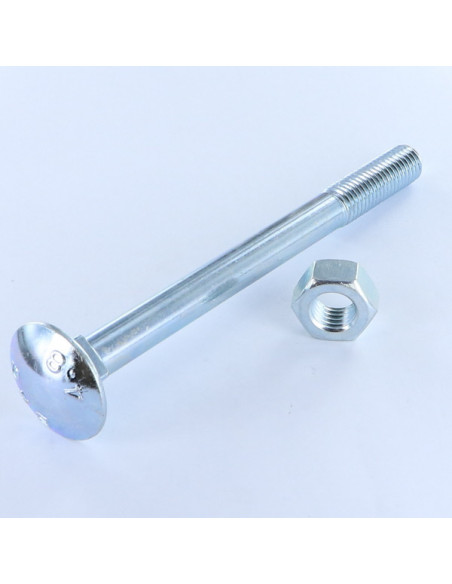 Parafuso (vendido com porca) Parafuso cabeça redonda gola quadrada M12X280 rosca parcial Aço zinco branco