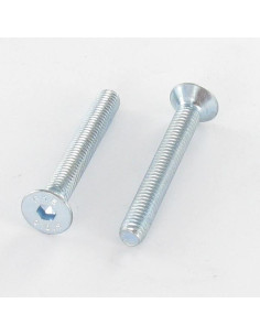 Parafuso de metais cabeça fresada hexagonal oca FHC M10X30 rosca total classe 10.9 chave de 6 Aço zinco branco