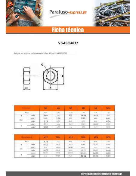 Porca sextavada M16 classe 8 ISOFIT forte resistência à corrosão Aço galvanizado a quente