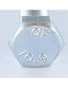 Parafuso de metais cabeça hexagonal M8X25 classe 10.9 Aço zinco branco 2