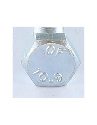 Parafuso de metais cabeça hexagonal M8X25 classe 10.9 Aço zinco branco