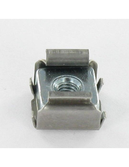 Porca Aço zinco branco Gaiola Aço zinco branco M6 espessura de serrilha 2.6 con 3,5