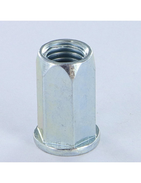 Porcas Rebite hexagonal cabeça plana M8X15,5 ACPTH 30 Aço zinco branco