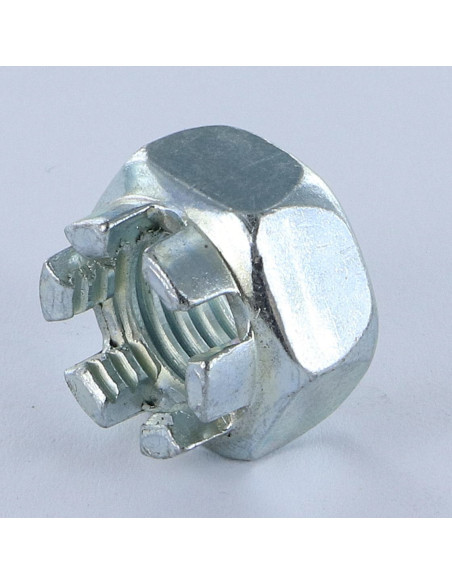Porca castelo M27 passo de rosca fino passo de rosca de 200 Aço zinco branco