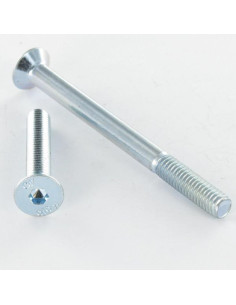 Parafuso de metais cabeça fresada hexagonal oca FHC M5X40 roscado sobre 16 classe 10.9 chave de 3 Aço zinco branco